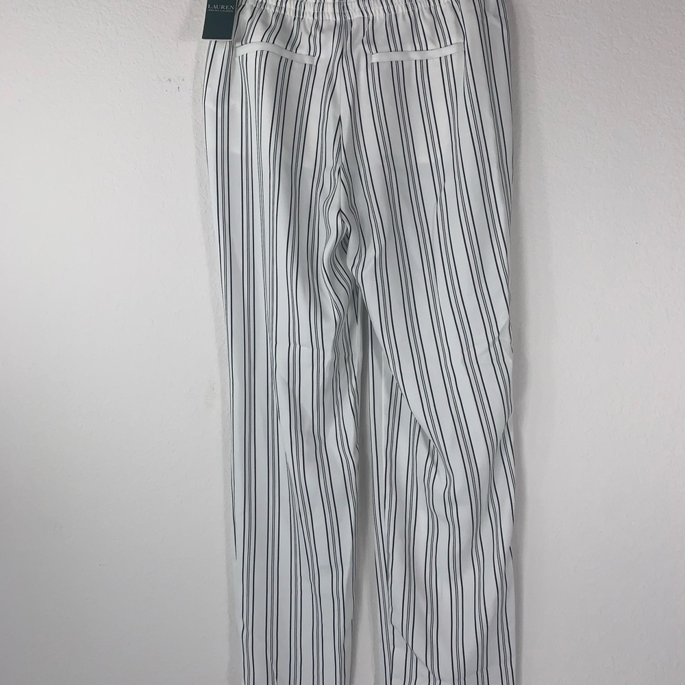 Lauren Ralph Lauren striped Straight leg drawstring straight leg pants size M - Picture 4 of 8